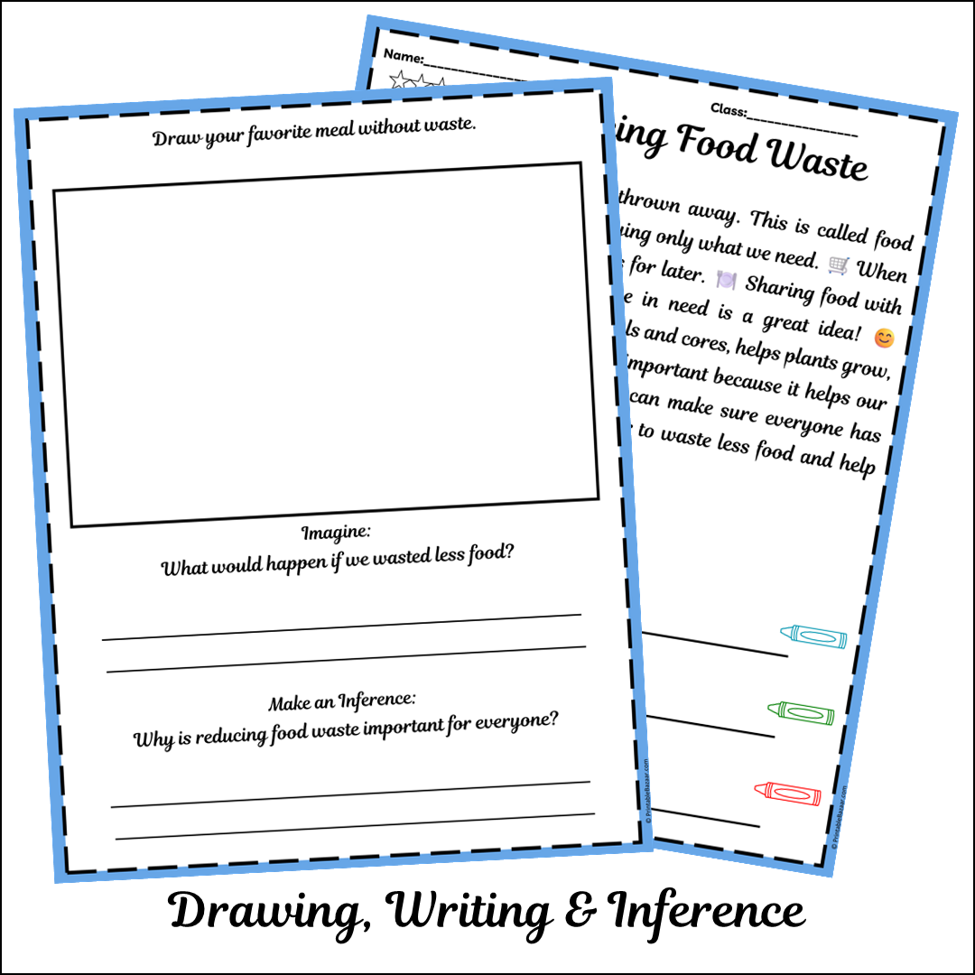 Reducing Food Waste | Short Reading Comprehension Creative Worksheet