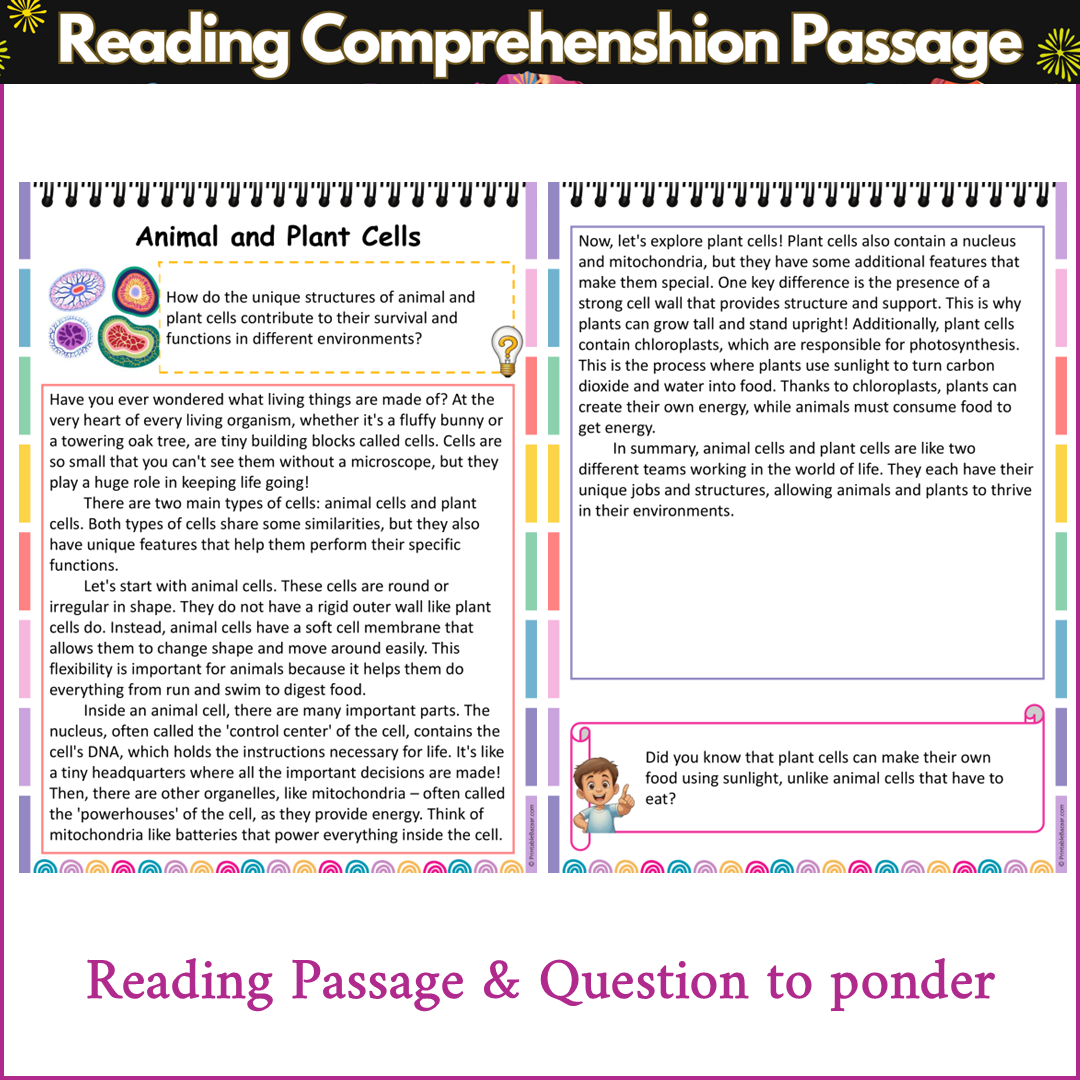 Animal and Plant Cells | Reading Comprehension Passage and Questions