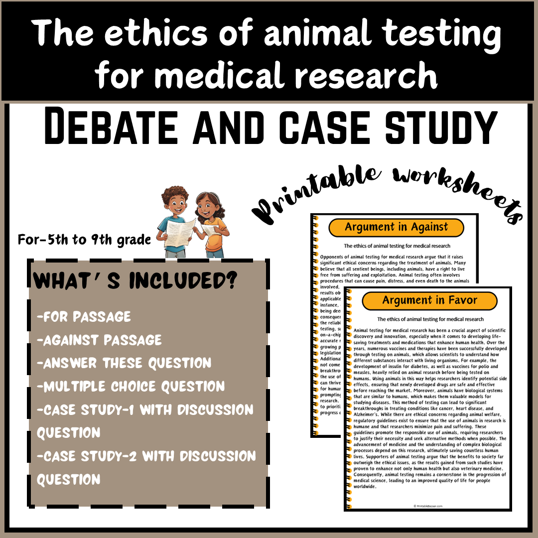 The ethics of animal testing for medical research | Debate Case Study Worksheet