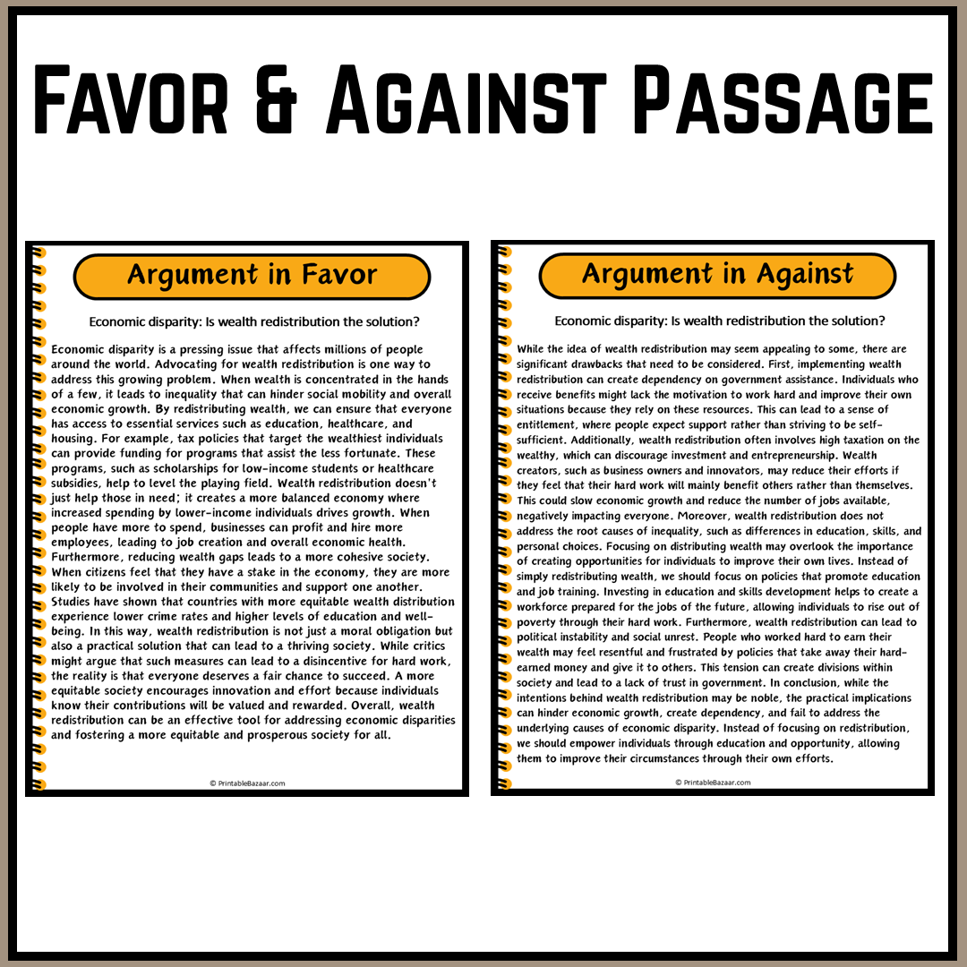Economic disparity: Is wealth redistribution the solution? | Debate Case Study Worksheet