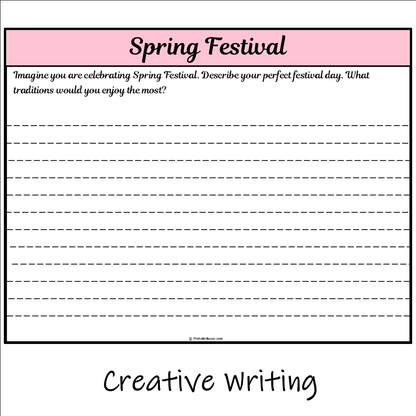 Spring Festival | Main Idea and Supporting Details Reading Passage and Questions