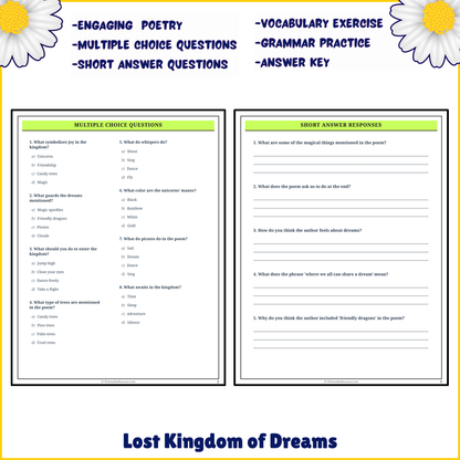 Lost Kingdom of Dreams | Poem Grammar Worksheet Printable Activity