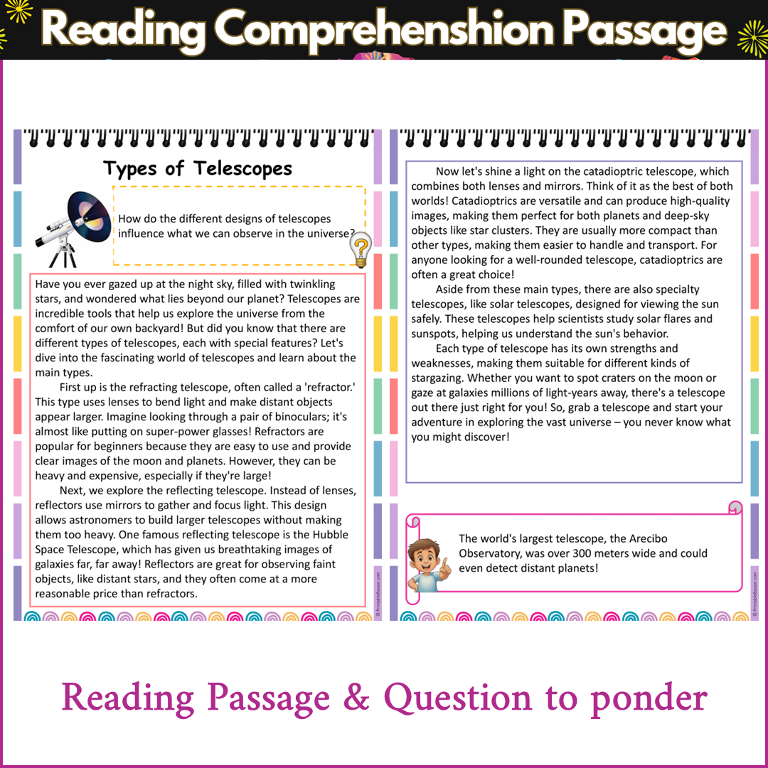 Types of Telescopes | Reading Comprehension Passage and Questions