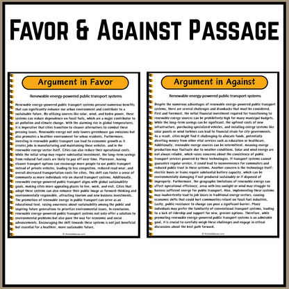 Renewable energy-powered public transport systems | Debate Case Study Worksheet