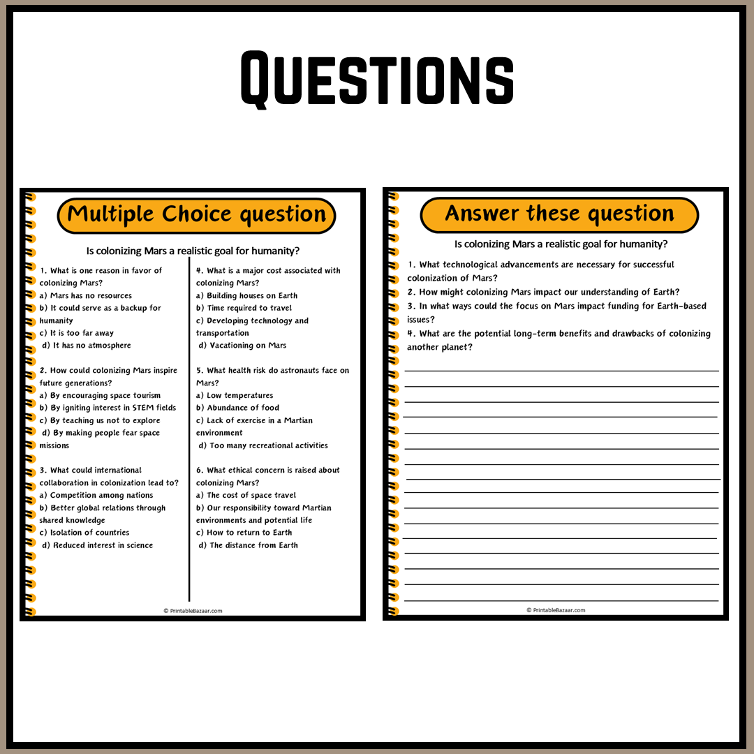 Is colonizing Mars a realistic goal for humanity? | Debate Case Study Worksheet