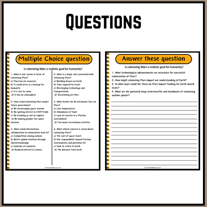 Is colonizing Mars a realistic goal for humanity? | Debate Case Study Worksheet