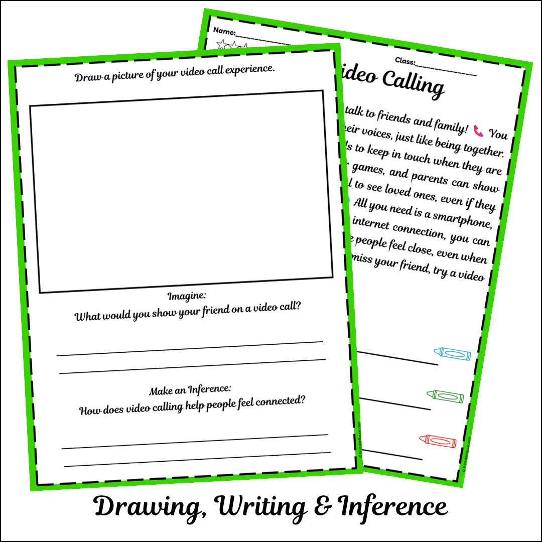 Video Calling | Short Reading Comprehension Creative Worksheet