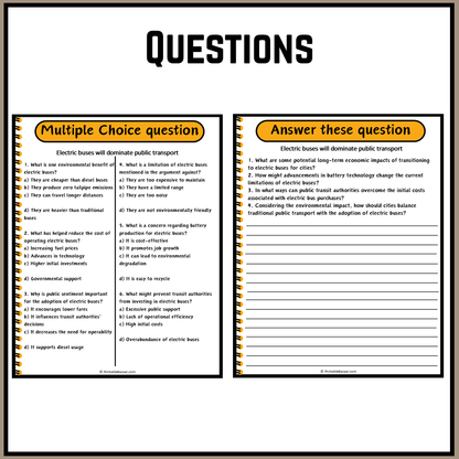 Electric buses will dominate public transport | Debate Case Study Worksheet