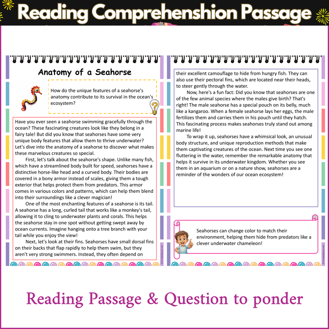 Anatomy of a Seahorse | Reading Comprehension Passage and Questions