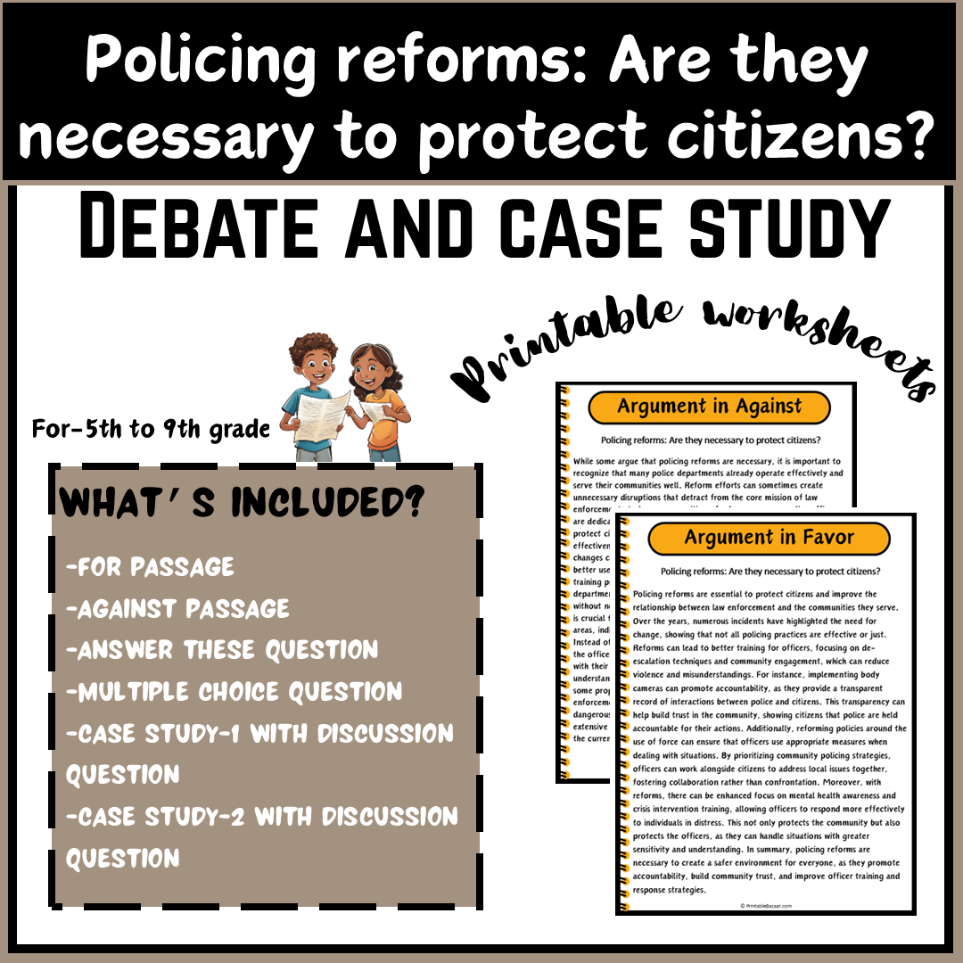 Policing reforms: Are they necessary to protect citizens? | Debate Case Study Worksheet