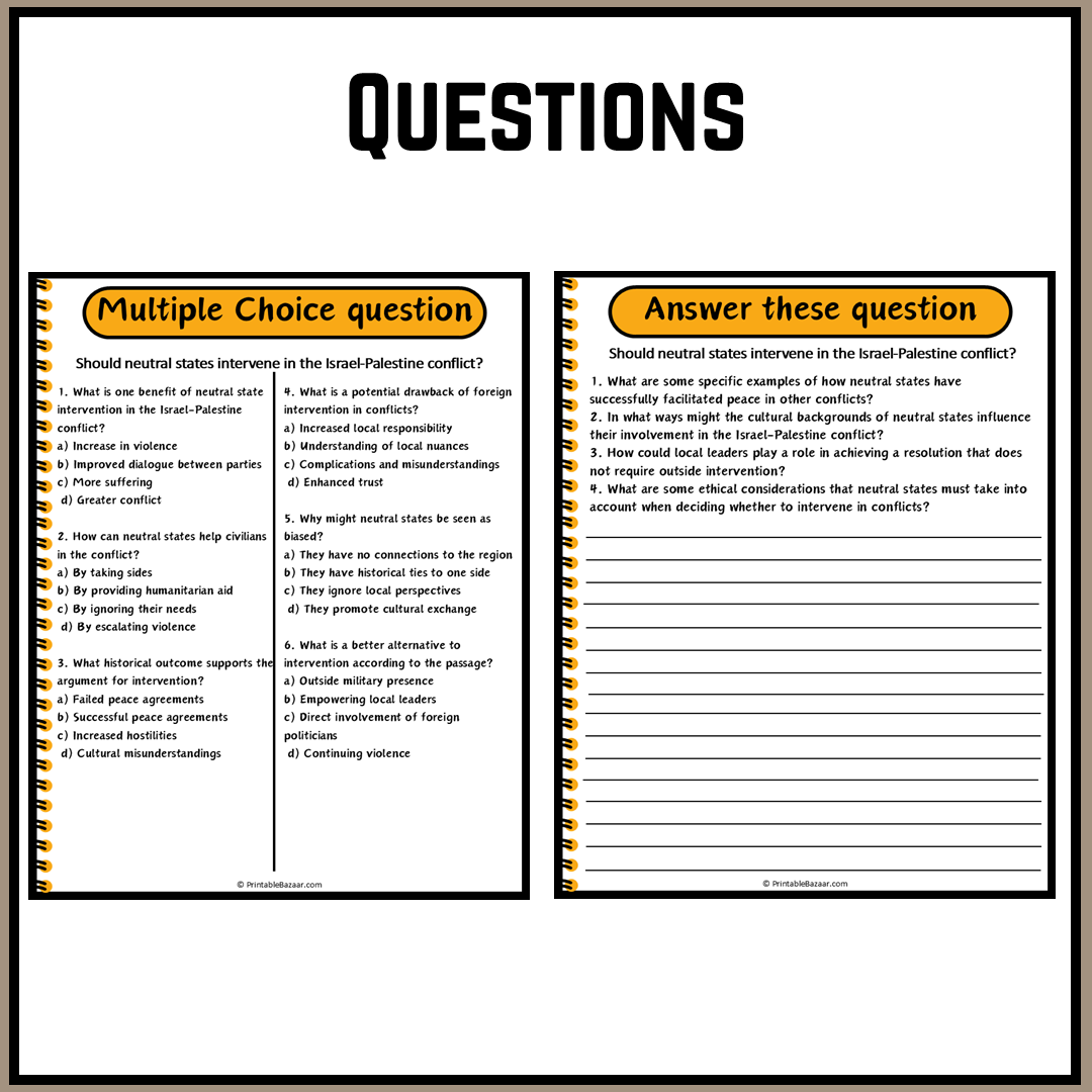 Should neutral states intervene in the Israel-Palestine conflict? | Debate Case Study Worksheet