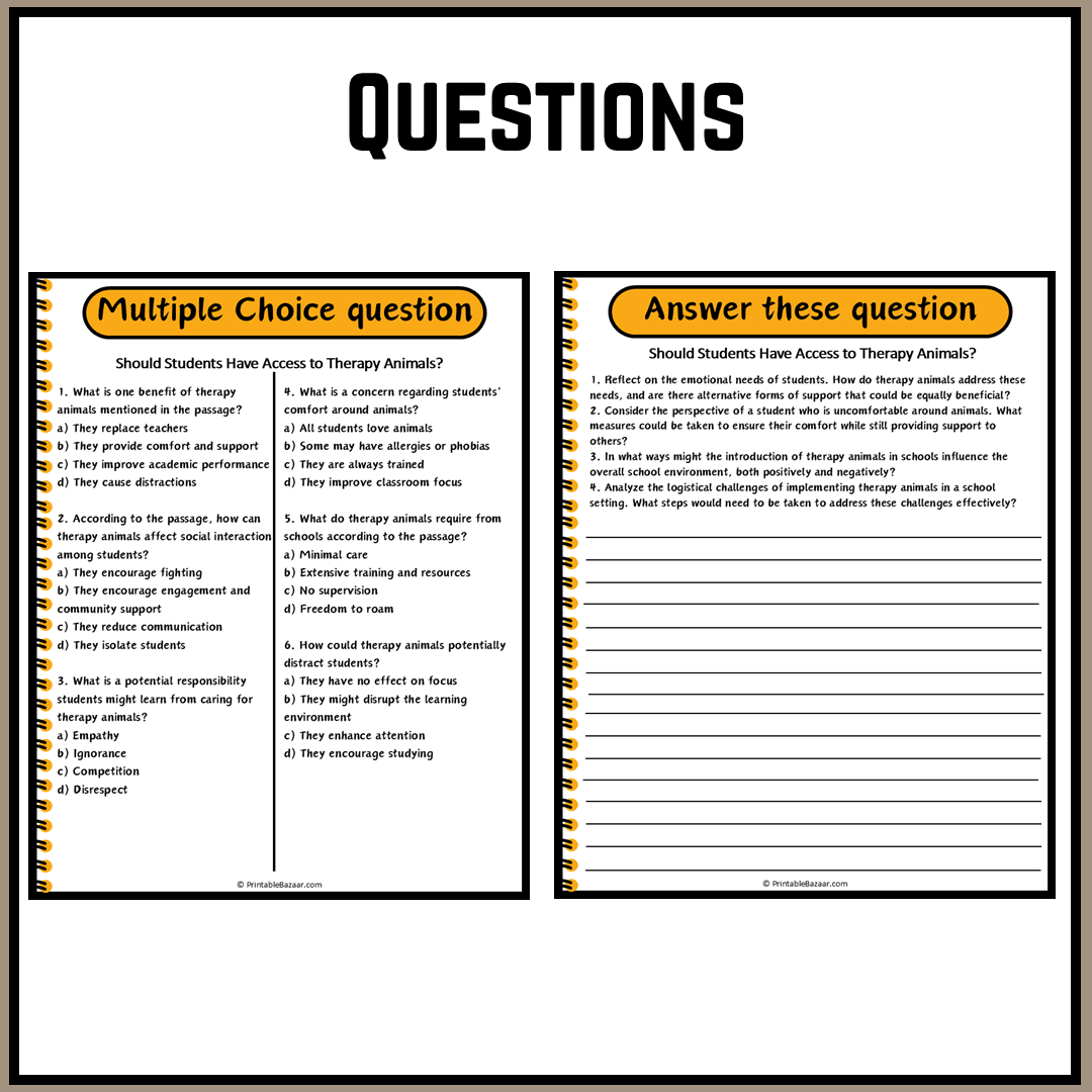 Should Students Have Access to Therapy Animals? | Debate Case Study Worksheet