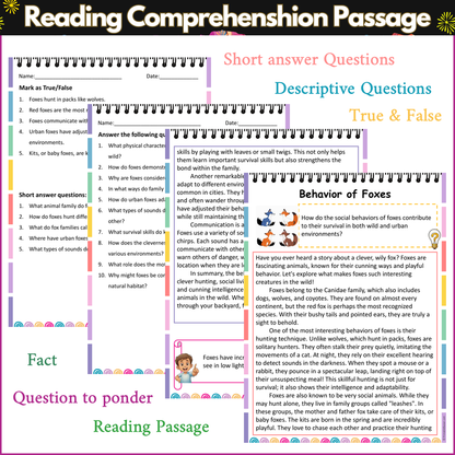 Behavior of Foxes | Reading Comprehension Passage and Questions