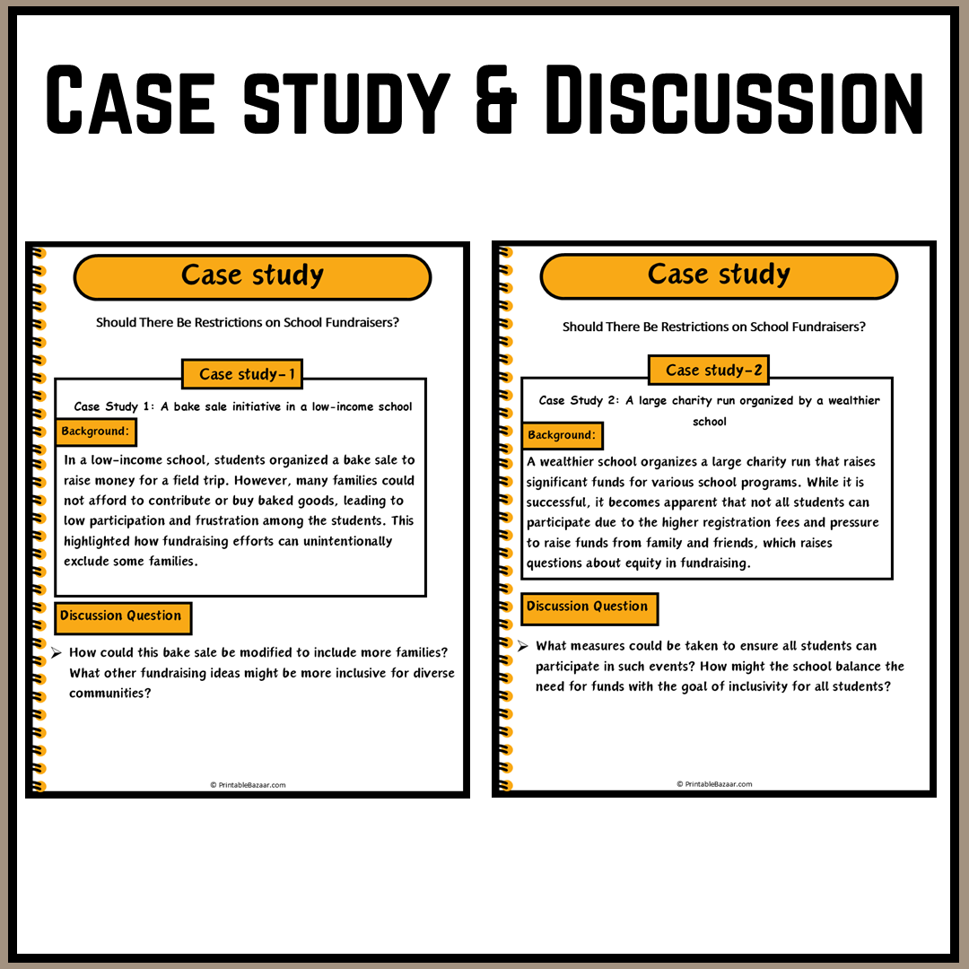 Should There Be Restrictions on School Fundraisers? | Debate Case Study Worksheet