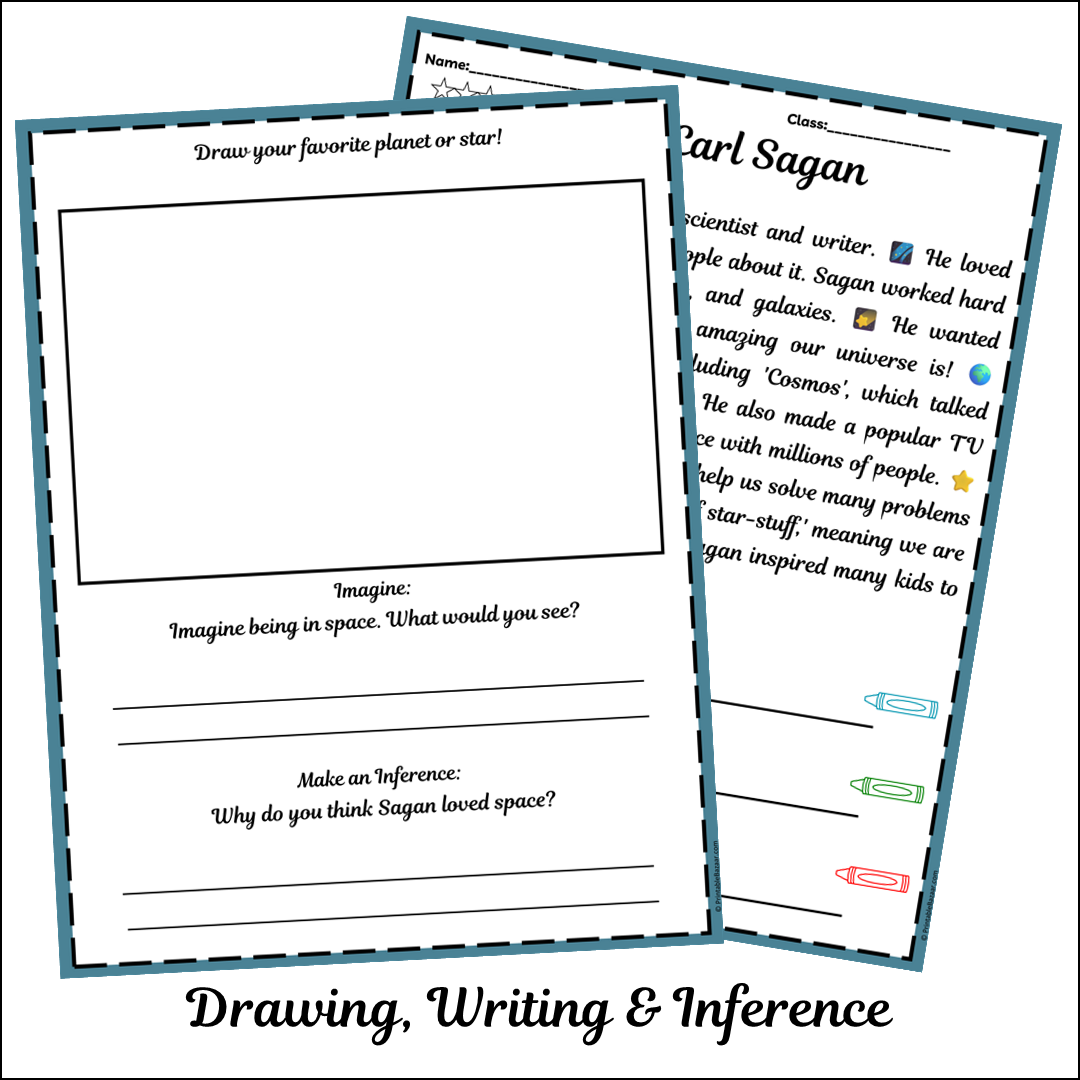 Carl Sagan | Short Reading Comprehension Creative Worksheet