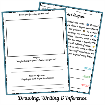 Carl Sagan | Short Reading Comprehension Creative Worksheet
