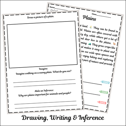Plains | Short Reading Comprehension Creative Worksheet