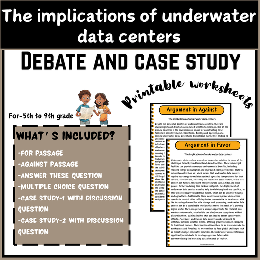 The implications of underwater data centers | Debate Case Study Worksheet