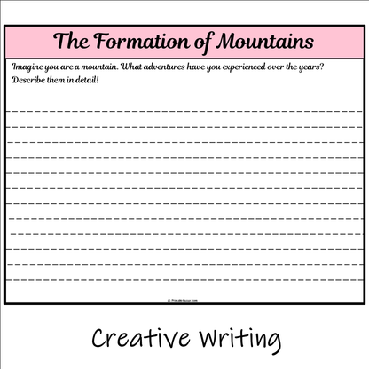 The Formation of Mountains | Main Idea and Supporting Details Reading Passage and Questions