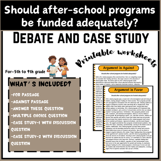 Should after-school programs be funded adequately? | Debate Case Study Worksheet