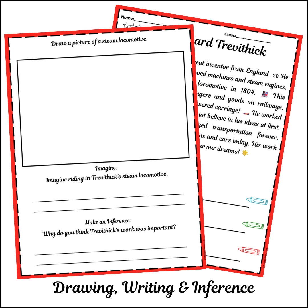 Richard Trevithick | Short Reading Comprehension Creative Worksheet