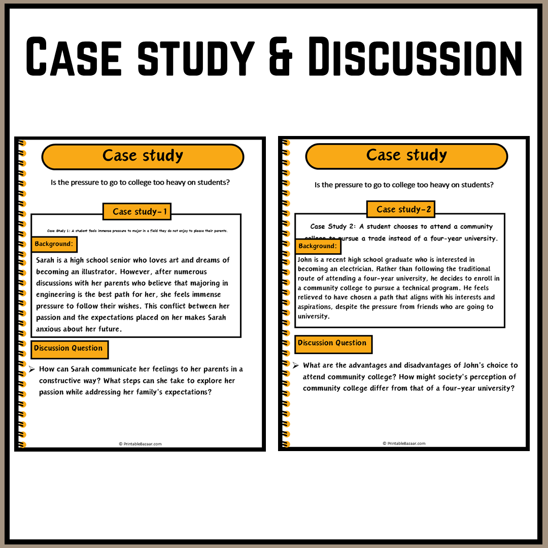 Is the pressure to go to college too heavy on students? | Debate Case Study Worksheet