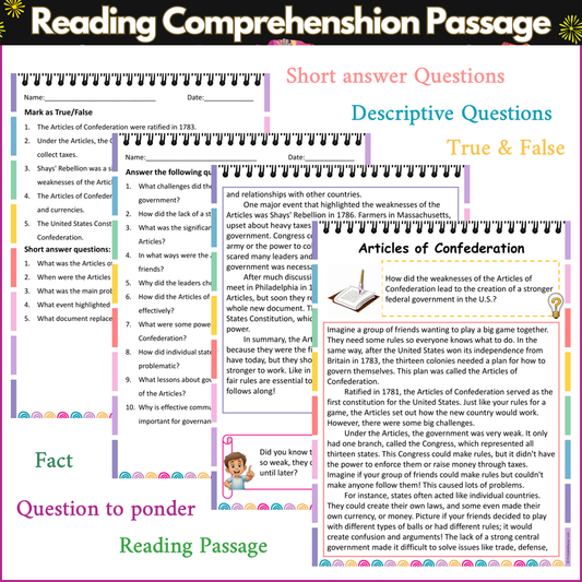 Articles of Confederation | Reading Comprehension Passage and Questions