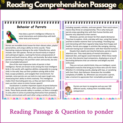 Behavior of Parrots | Reading Comprehension Passage and Questions