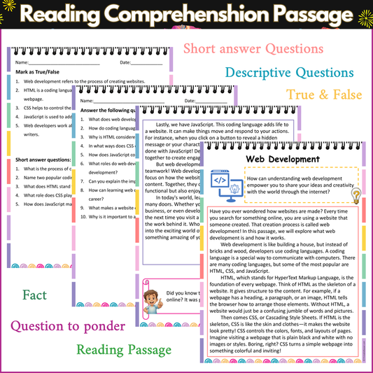 Web Development | Reading Comprehension Passage and Questions