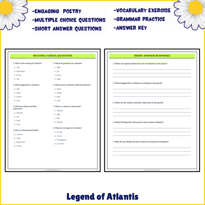 Legend of Atlantis | Poem Grammar Worksheet Printable Activity