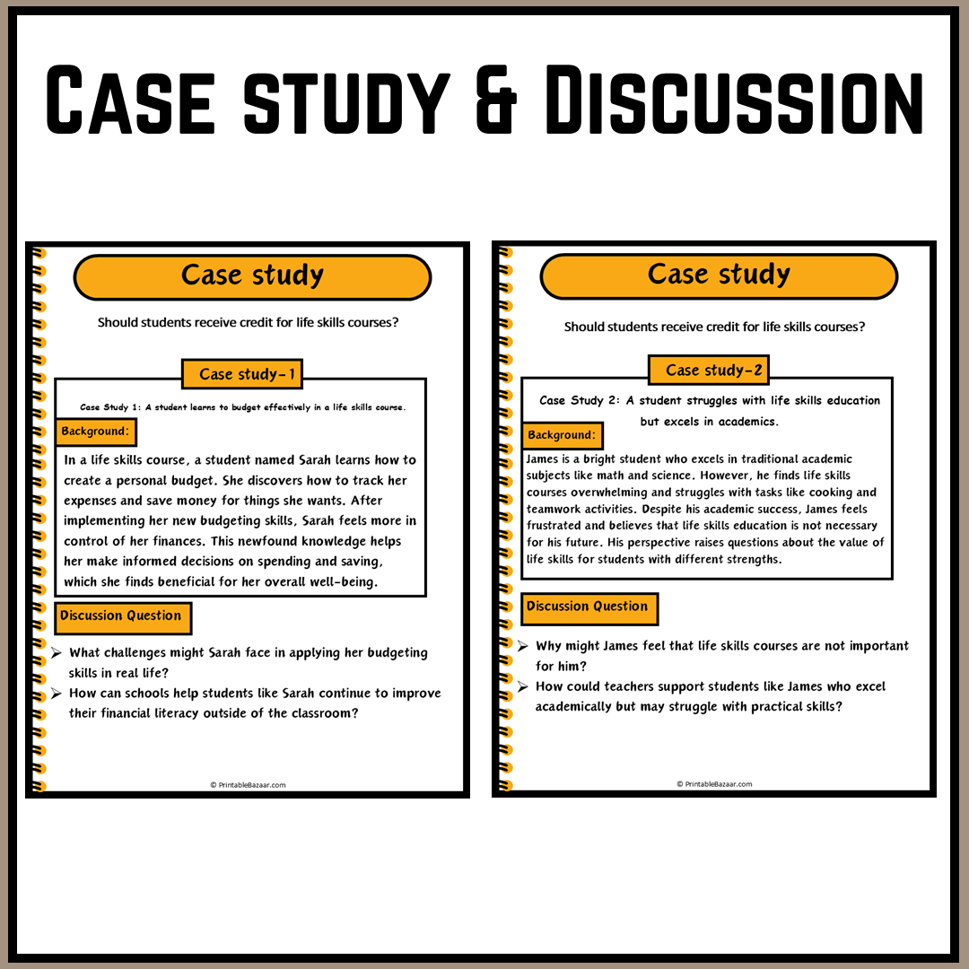 Should students receive credit for life skills courses? | Debate Case Study Worksheet