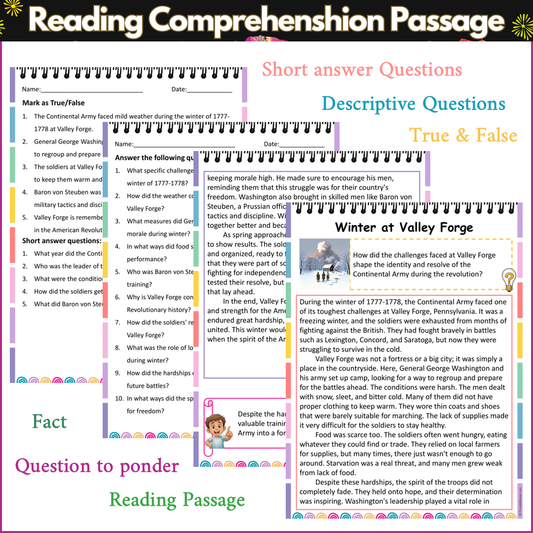 Winter at Valley Forge | Reading Comprehension Passage and Questions