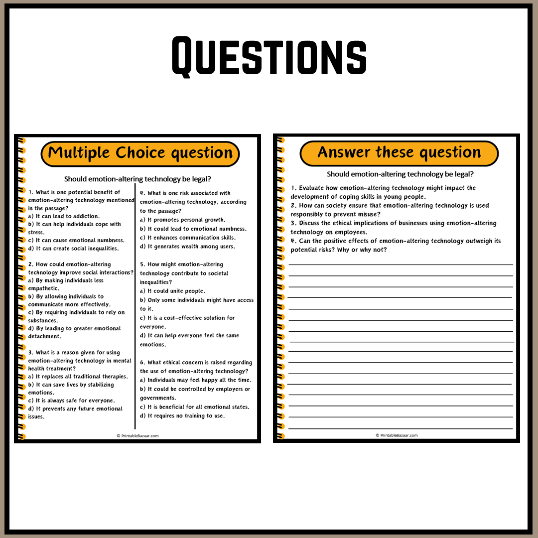 Should emotion-altering technology be legal? | Debate Case Study Worksheet