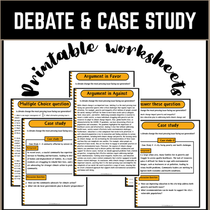 Is climate change the most pressing issue facing our generation? | Debate Case Study Worksheet