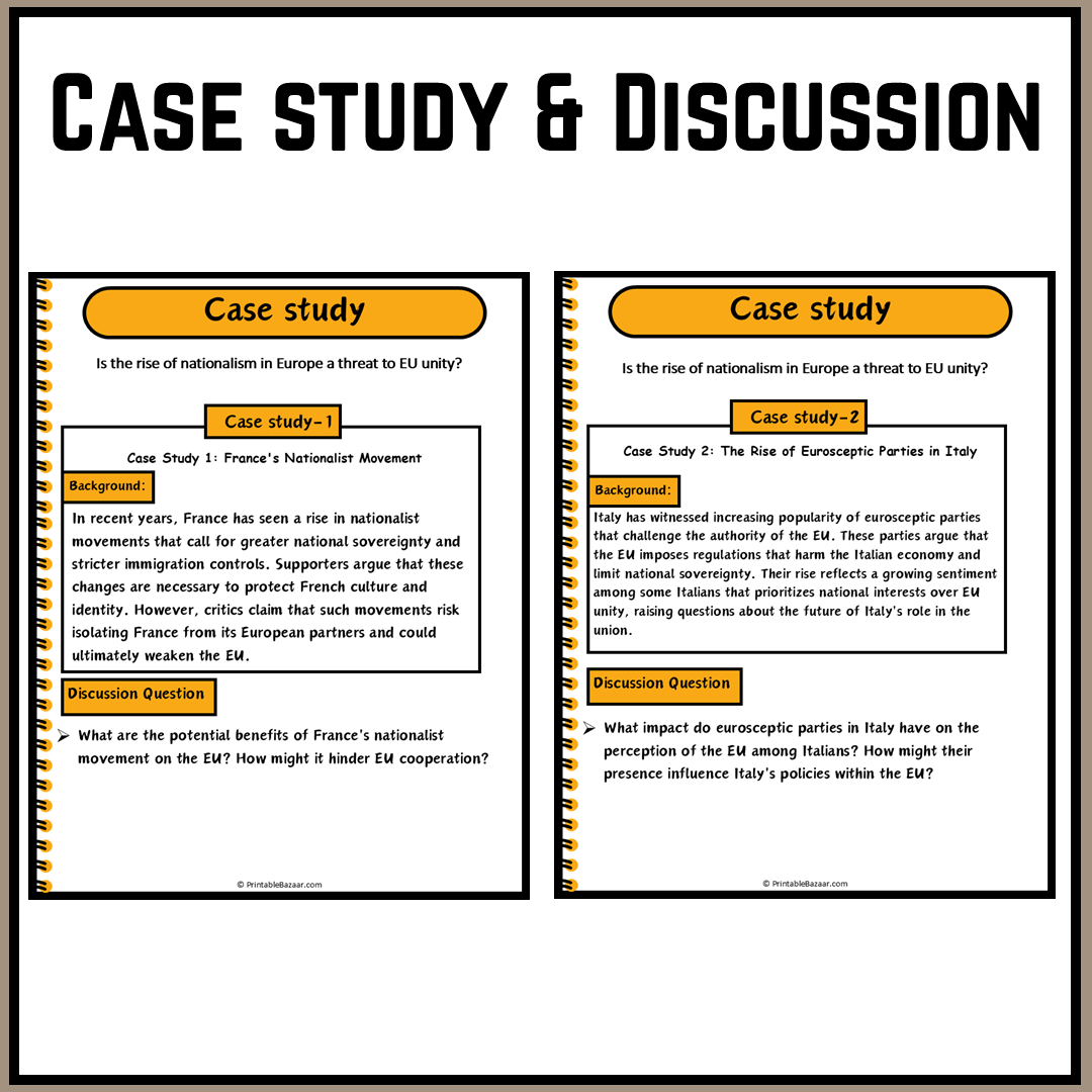 Is the rise of nationalism in Europe a threat to EU unity? | Debate Case Study Worksheet