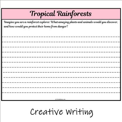 Tropical Rainforests | Main Idea and Supporting Details Reading Passage and Questions