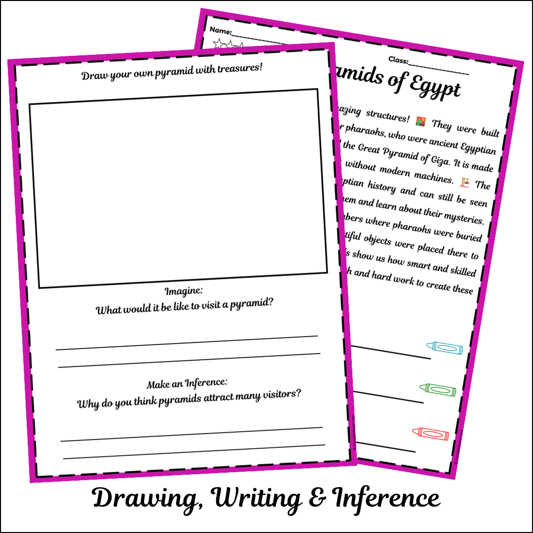 Pyramids of Egypt | Short Reading Comprehension Creative Worksheet