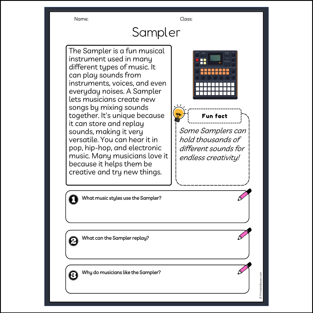 Sampler | Reading Passage Comprehension Questions Writing Facts Worksheet