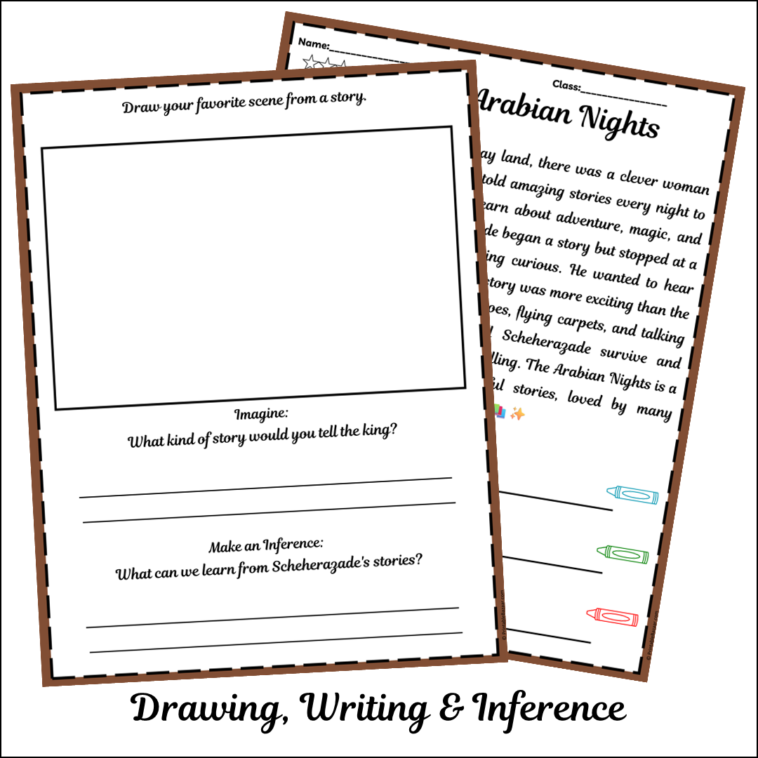 The Arabian Nights | Short Reading Comprehension Creative Worksheet