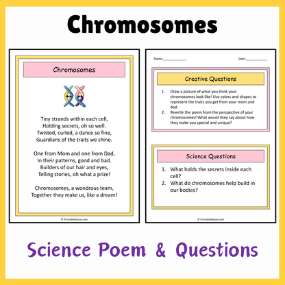 Chromosomes | Science Poem Reading Comprehension Activity