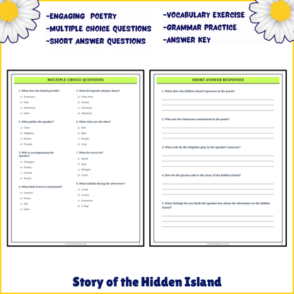 Story of the Hidden Island | Poem Grammar Worksheet Printable Activity