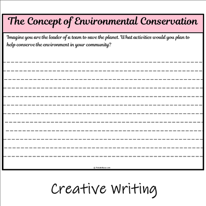 The Concept of Environmental Conservation | Main Idea and Supporting Details Reading Passage and Questions