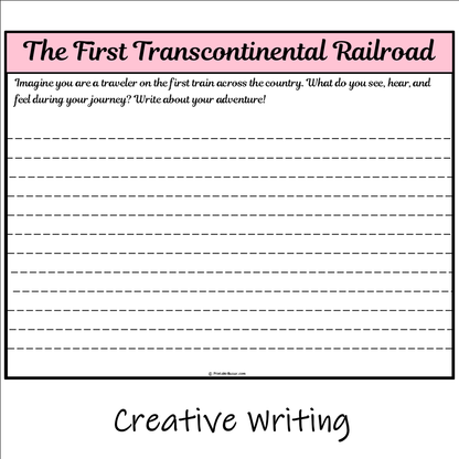 The First Transcontinental Railroad | Main Idea and Supporting Details Reading Passage and Questions