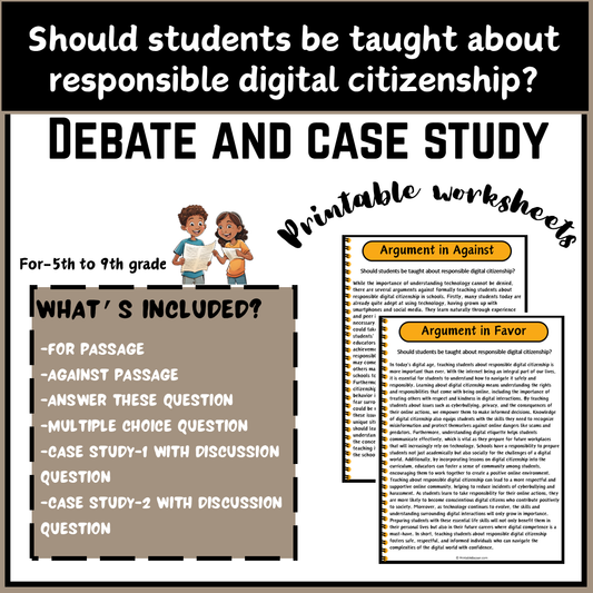 Should students be taught about responsible digital citizenship? | Debate Case Study Worksheet