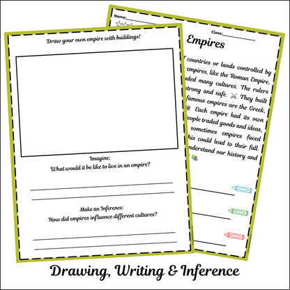 Empires | Short Reading Comprehension Creative Worksheet