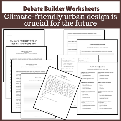 Climate-friendly urban design is crucial for the future | Favour and Against Worksheet Printable Activity