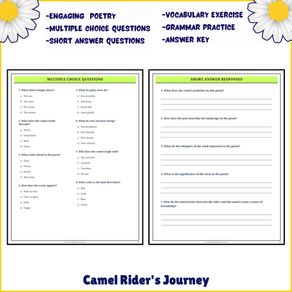 Camel Rider's Journey | Poem Grammar Worksheet Printable Activity