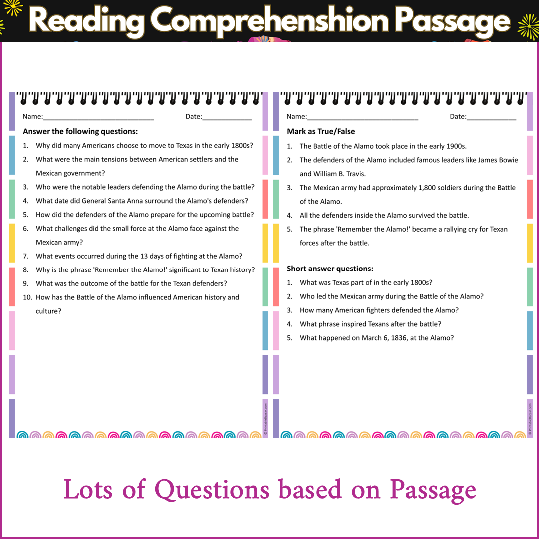 Battle of the Alamo | Reading Comprehension Passage and Questions