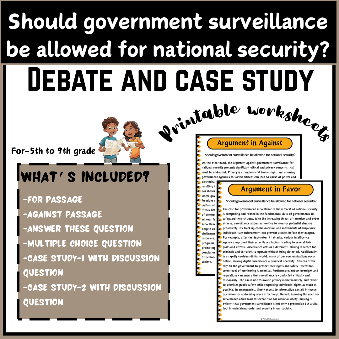 Should government surveillance be allowed for national security? | Debate Case Study Worksheet