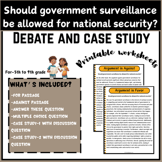 Should government surveillance be allowed for national security? | Debate Case Study Worksheet